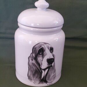 Cookie Jar Canister Rosalinde Porcelain Pug Dog Treat Made In The USA